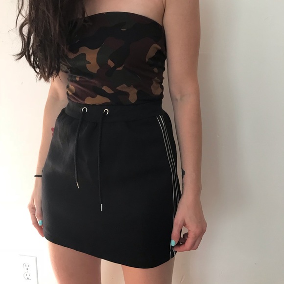 Black Mini Skirt with Stripes - Picture 4 of 5